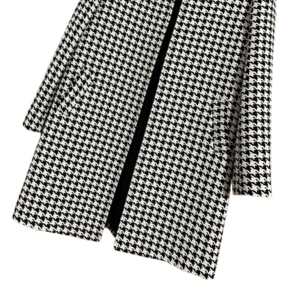 Tahari ASL Black & White Houndstooth Print Mid Length Blazer Jacket Sz-10 - Picture 4 of 8